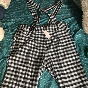 NWT Gingham Overalls, Ashley Nell Tipton